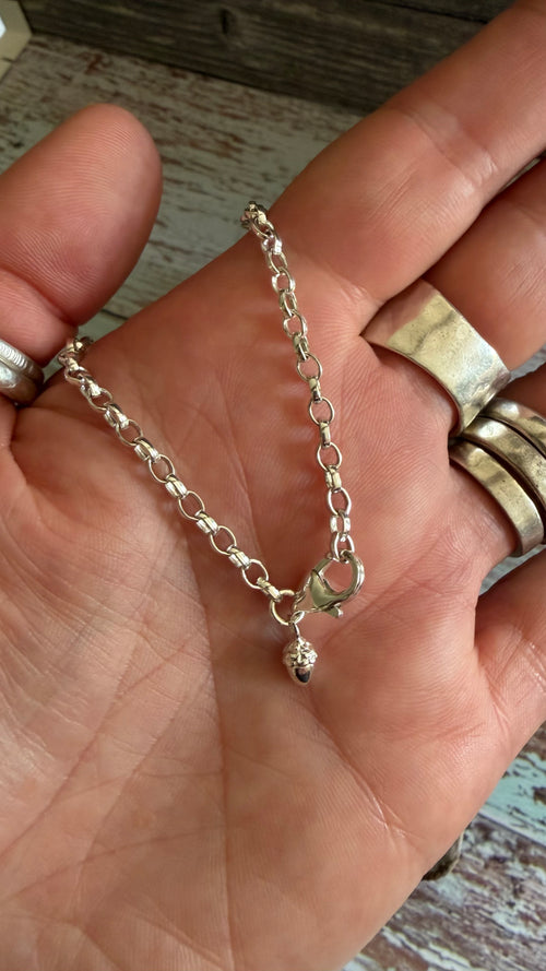 Acorn charm chain bracelet