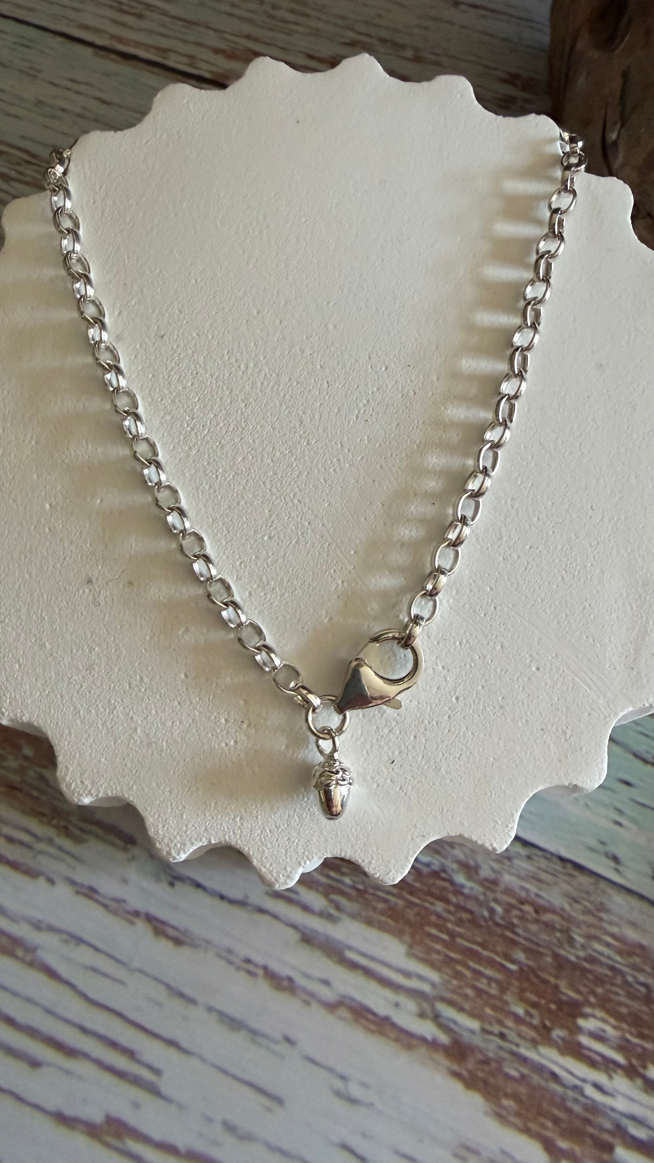 Acorn charm chain bracelet
