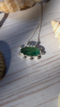 Green Moss Kyanite pendant set in sterling silver.